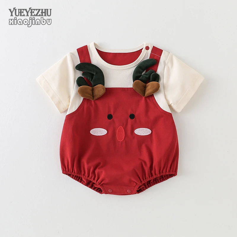 超萌婴儿衣服夏装短袖包屁衣女宝宝夏季三角哈衣卡通可爱外出爬服