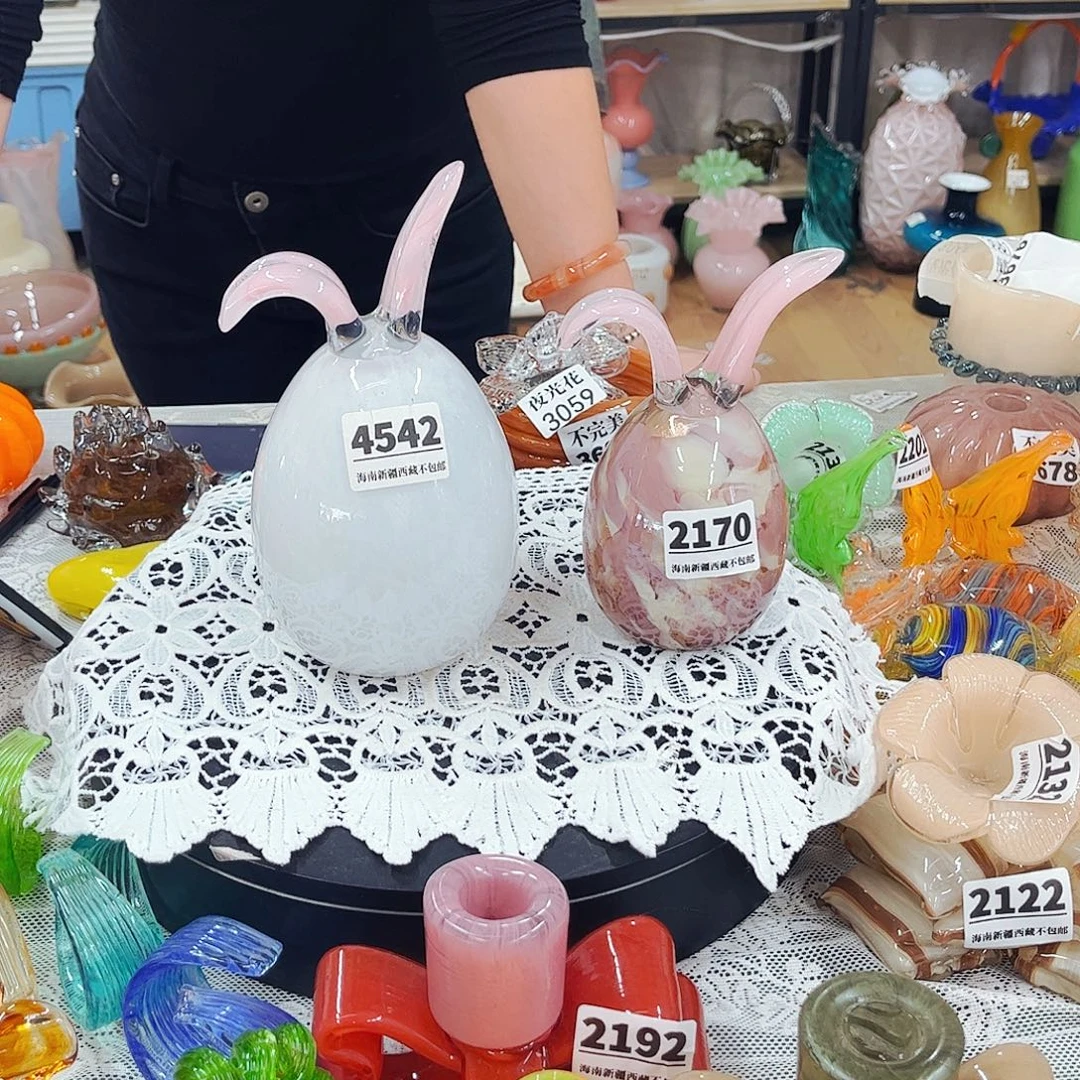 2个兔 家悦琉璃工艺品