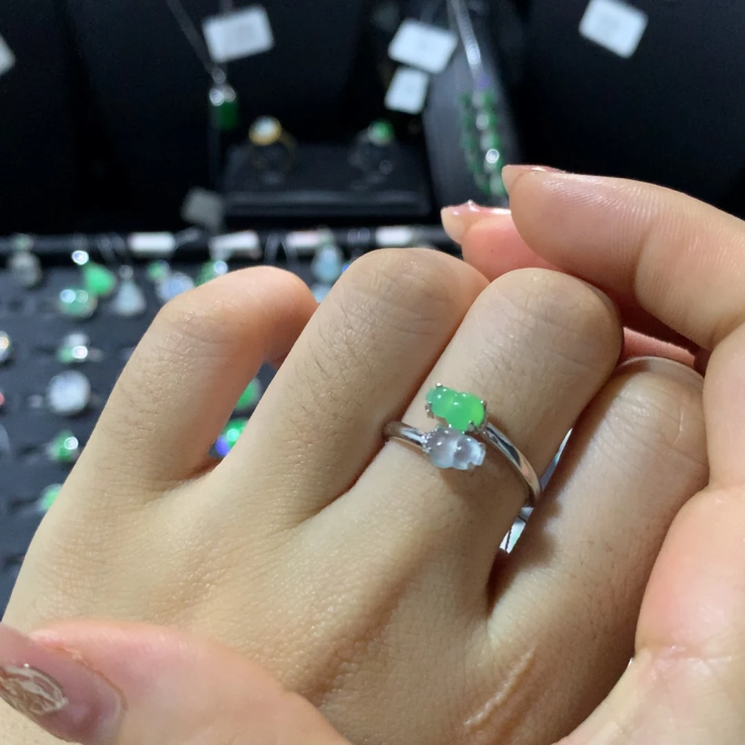 翡翠戒指银S925镶嵌