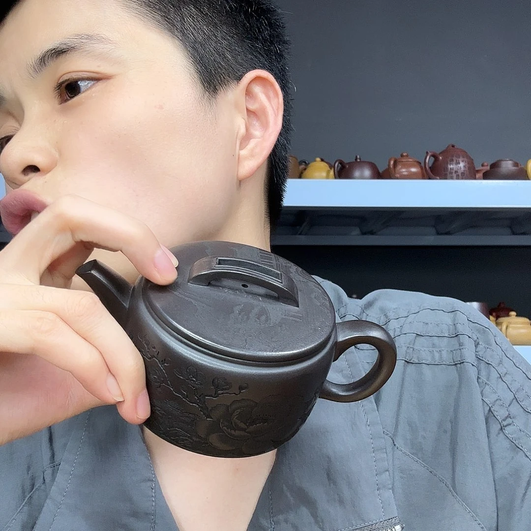 底槽青茶壶民间手艺人全手工制作