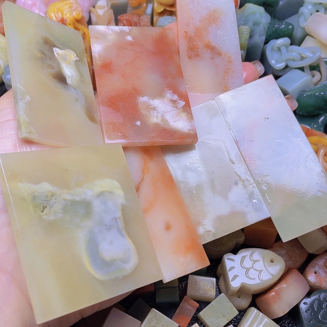 青田石印石片片一组