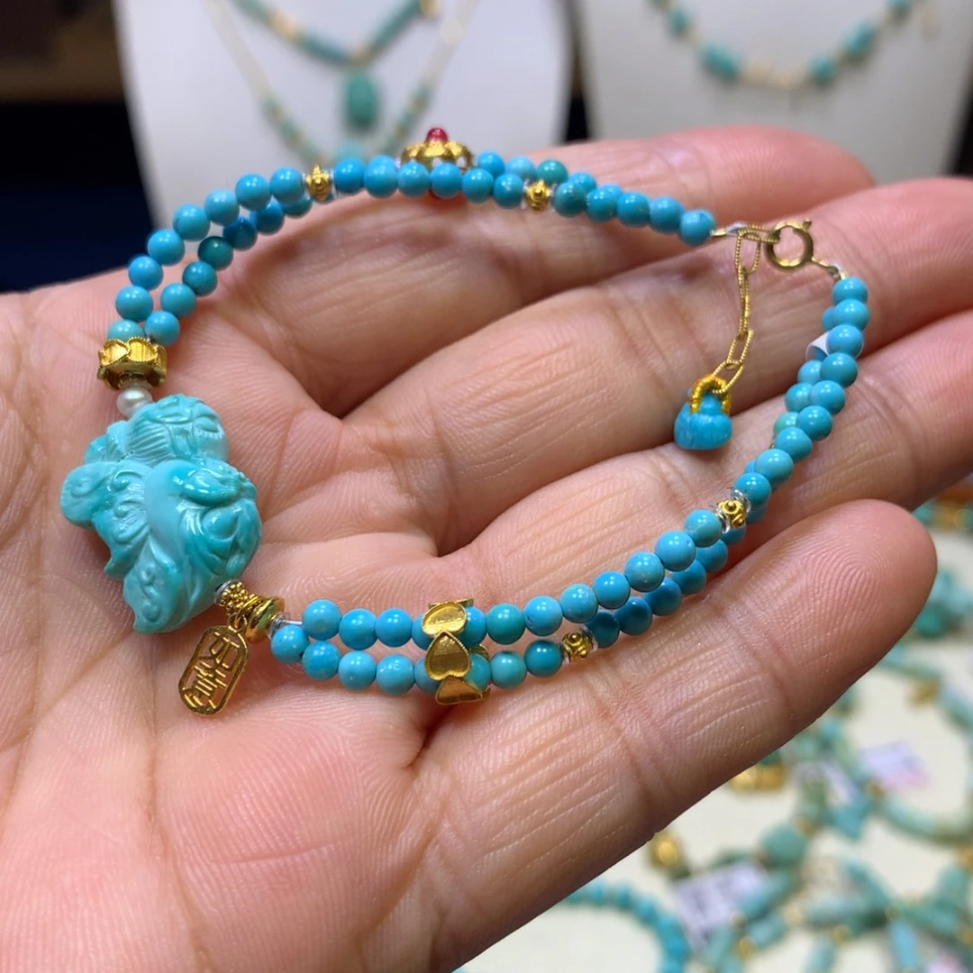 绿松石18K金镶嵌单圈