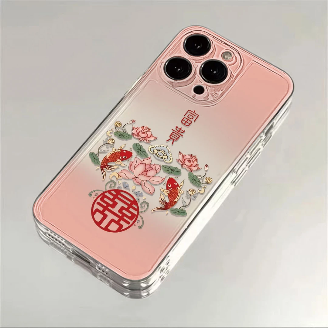花开富贵适用iPhone16小米15华为苹果14promax手机壳太空壳xr创意