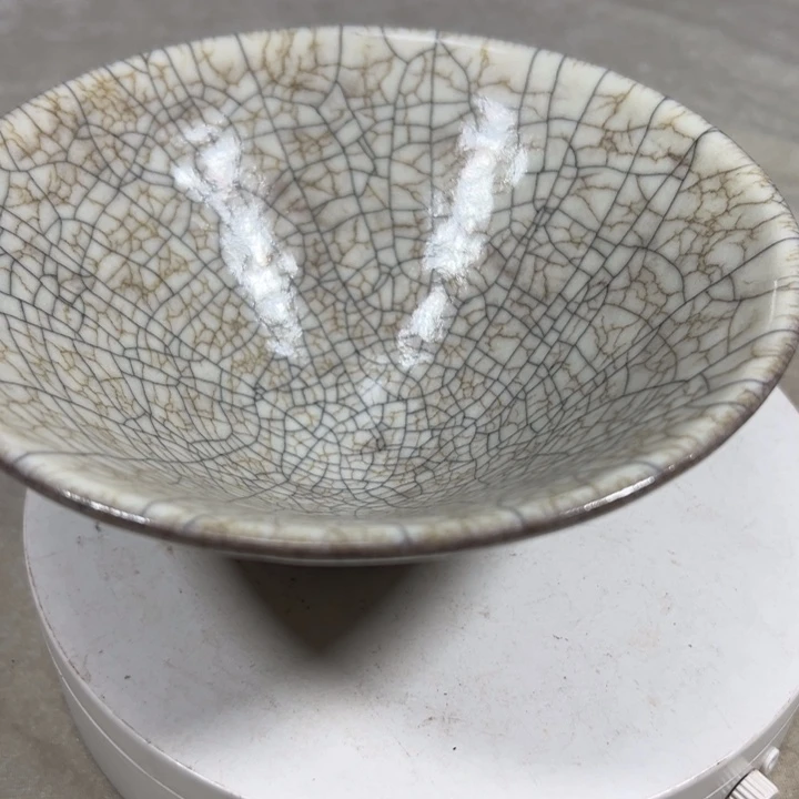 摆件陶翁哥窑斗笠盏纯手工制作