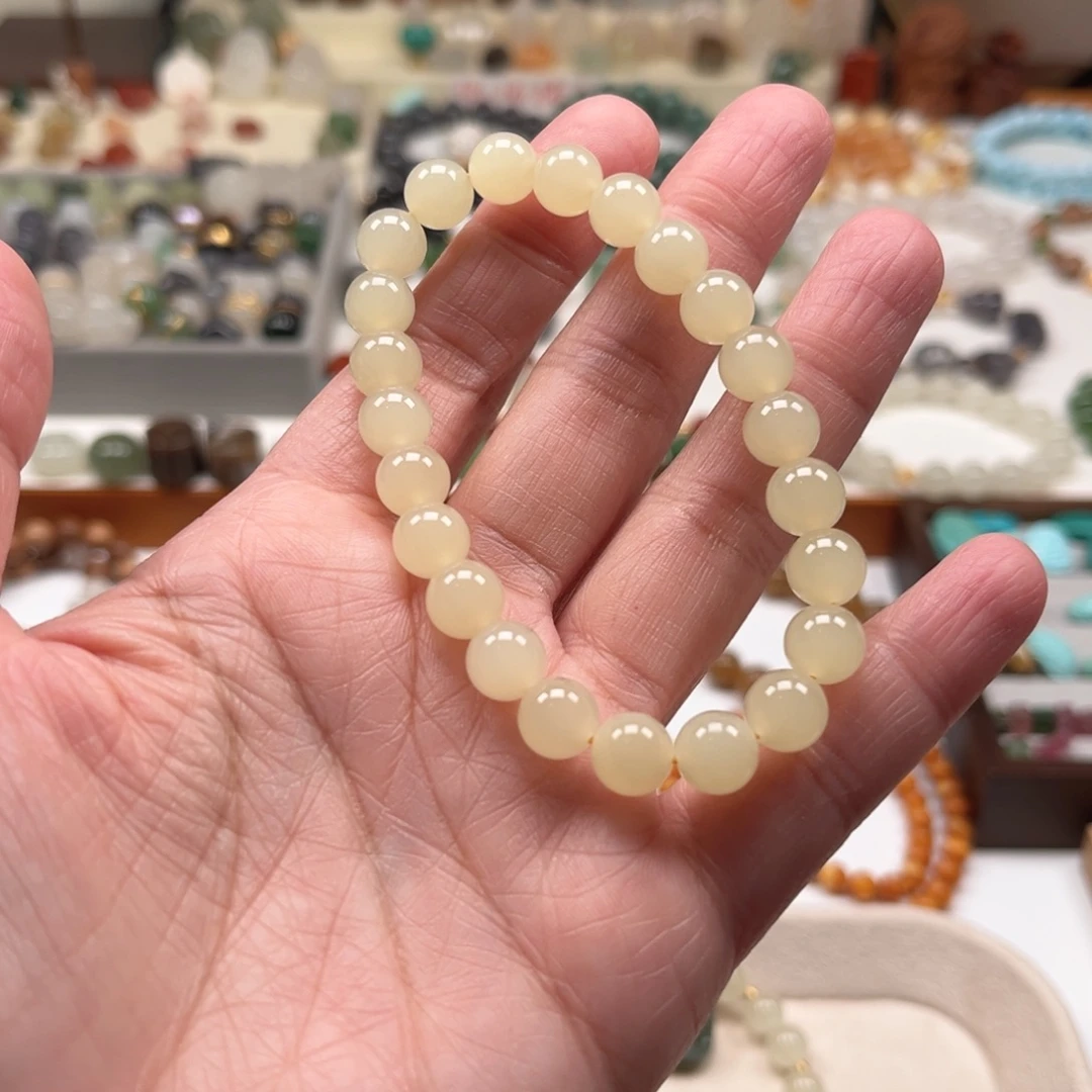 和田玉未镶嵌手链单圈手串