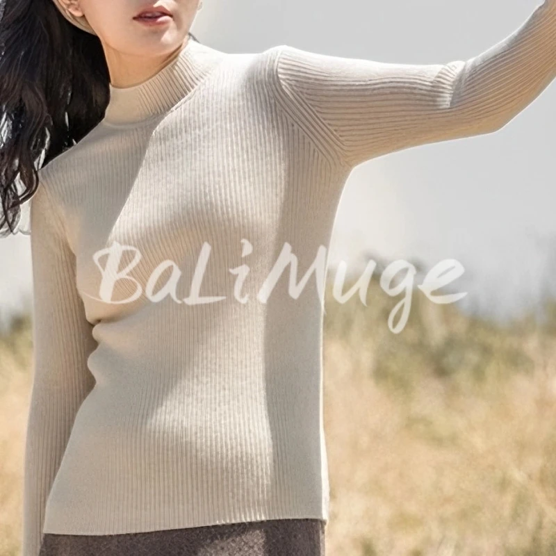 【1438baby绒半高】康赛妮原绒100%无染色小山羊绒半高领RB405