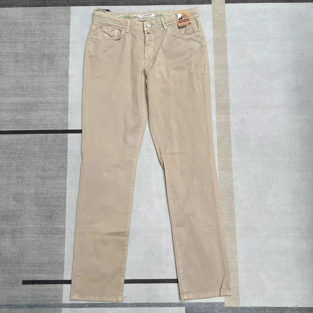 未使用 maje US微弹力夏季微弹长裤男石磨牛仔裤灰色