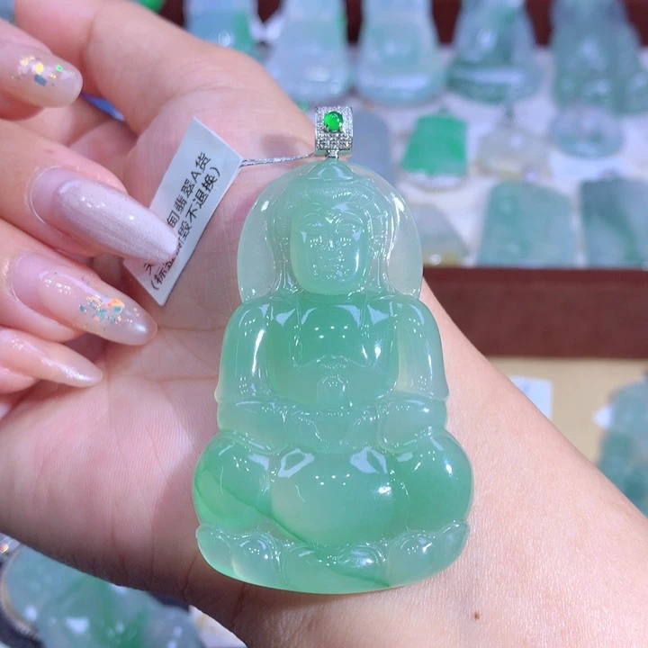 吊坠(不含链)18K金镶嵌翡翠翡翠