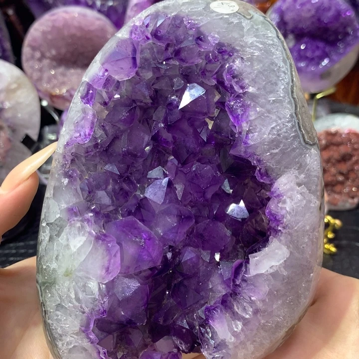 珠宝半成品未镶嵌紫晶晶镇