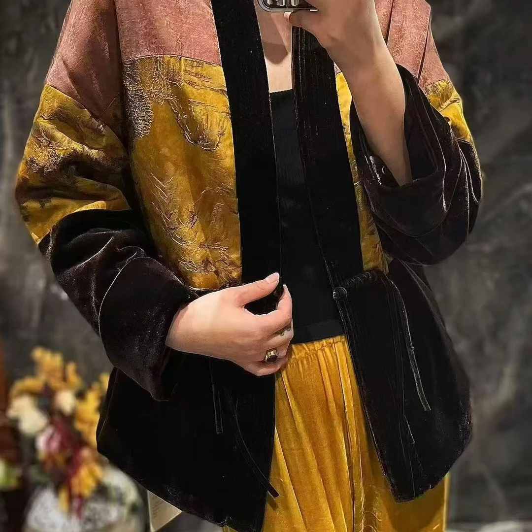 女装短款短外套常规款系带透气长袖秋冬中国风重工