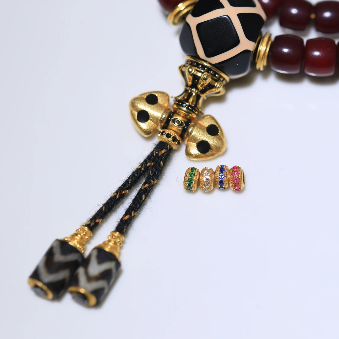 18k金文玩配饰线束过双股1.2