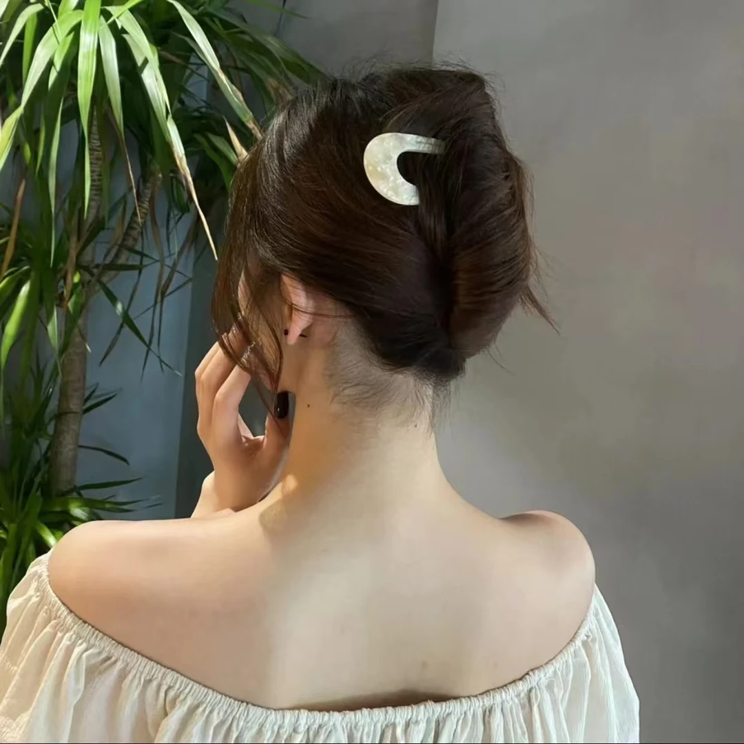 气质u型醋酸发簪高级感复古国风现代发饰时尚扎头发韩式优雅简约