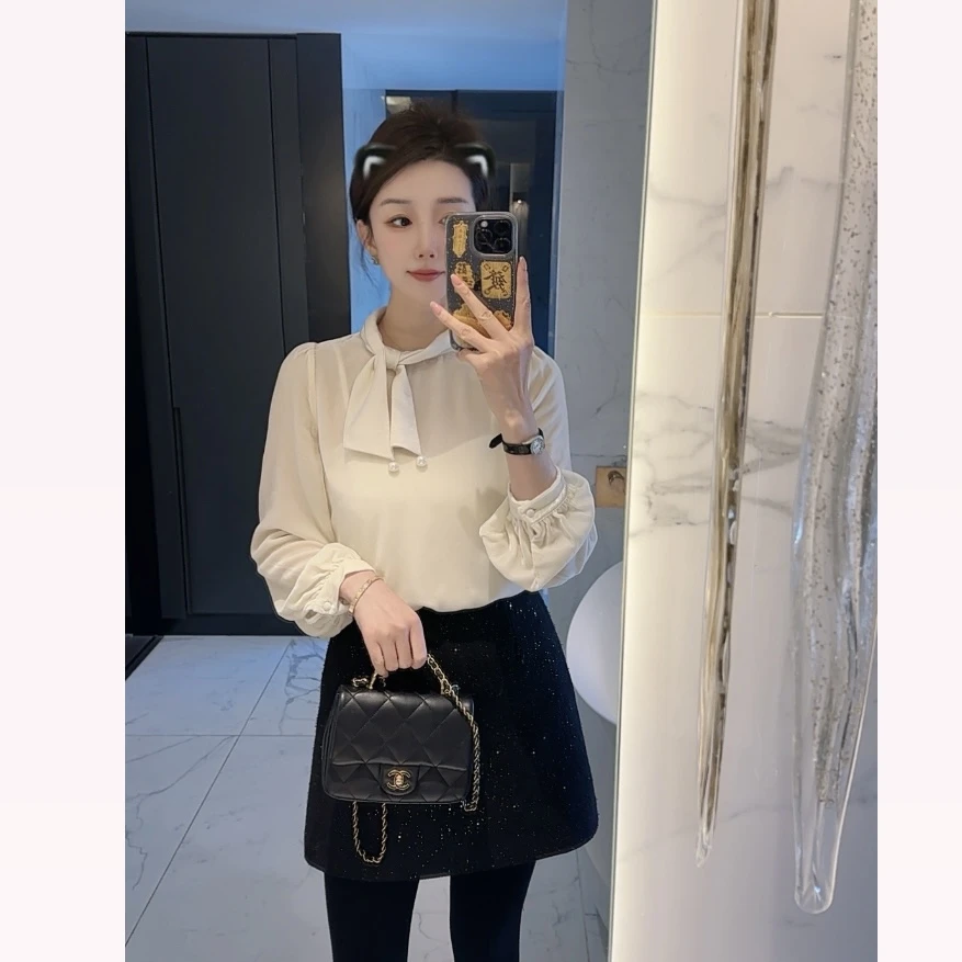【大静静】“法式领结”优雅小衫053