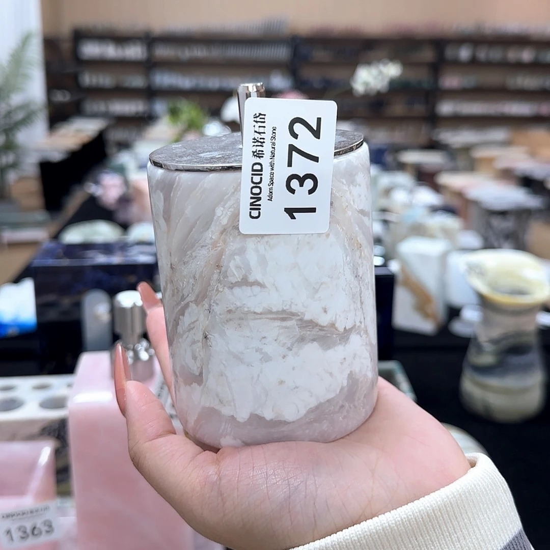 石材凤白玉棉签罐福利1372