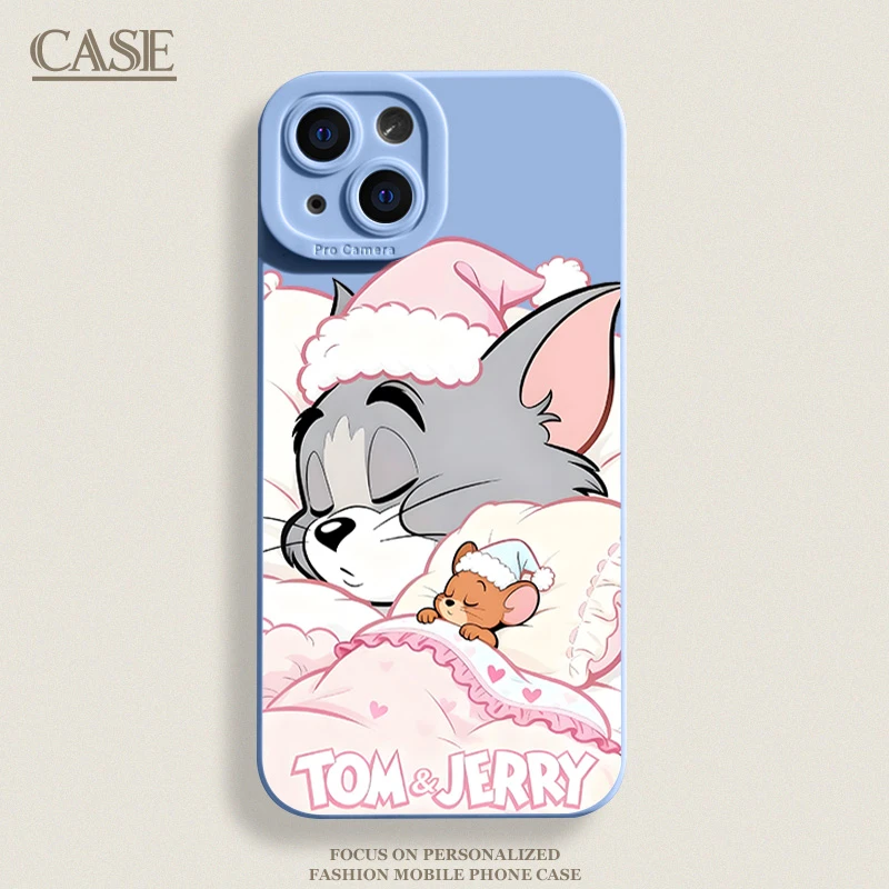 睡觉猫和老鼠适用iPhone17ProMax手机壳16苹果15软14瞳影13磨砂12