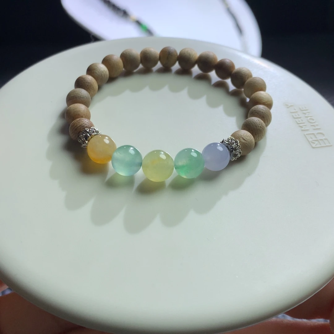 翡翠未镶嵌手串卡7-8