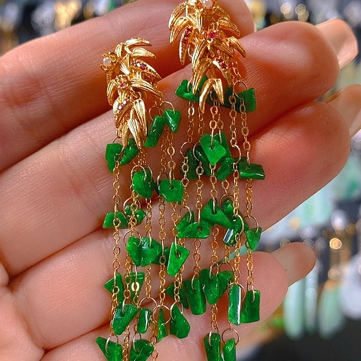 翡翠未镶嵌耳饰翡翠