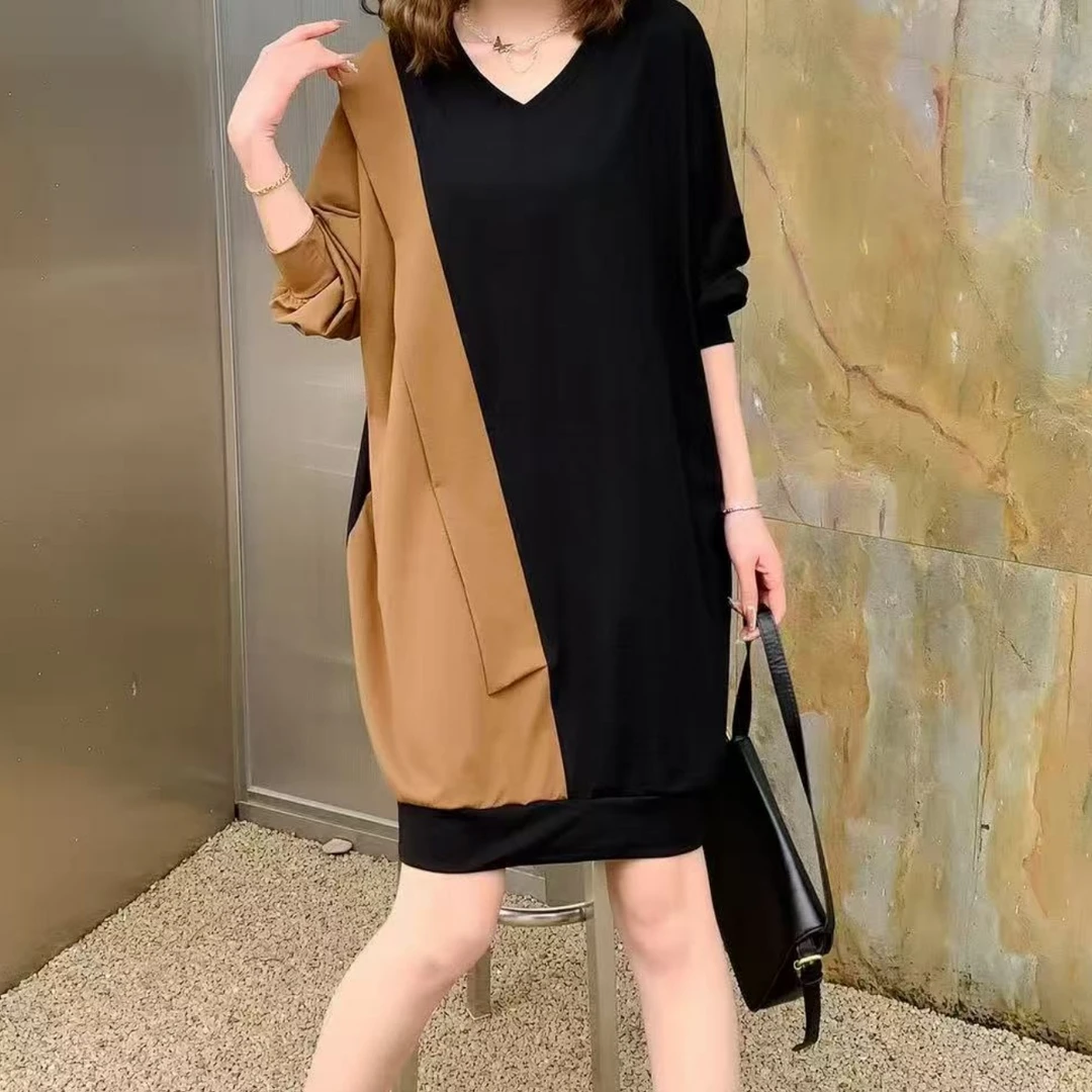 【雨田定制】设计感2025年新款秋卫衣连衣裙遮肉显瘦时尚休闲中长裙