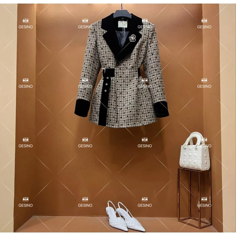 【露露】秋冬气质小香风时尚设计师中长款外套 QD-2025355