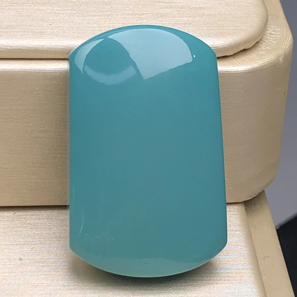 原矿绿松石玉化料平安无事牌19.9×31.4×10mm