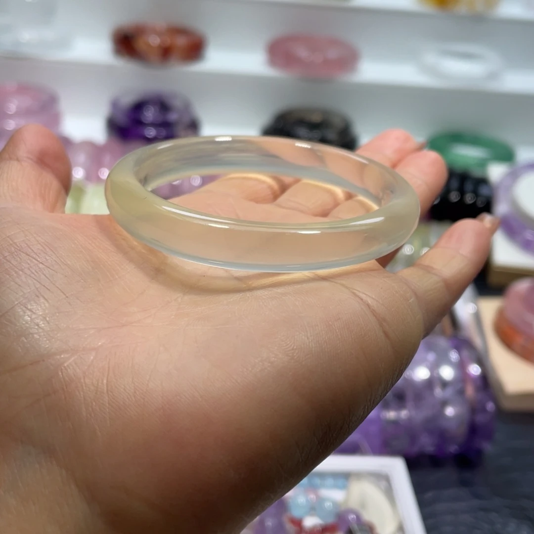 水晶手镯53.6圈口8号未镶嵌