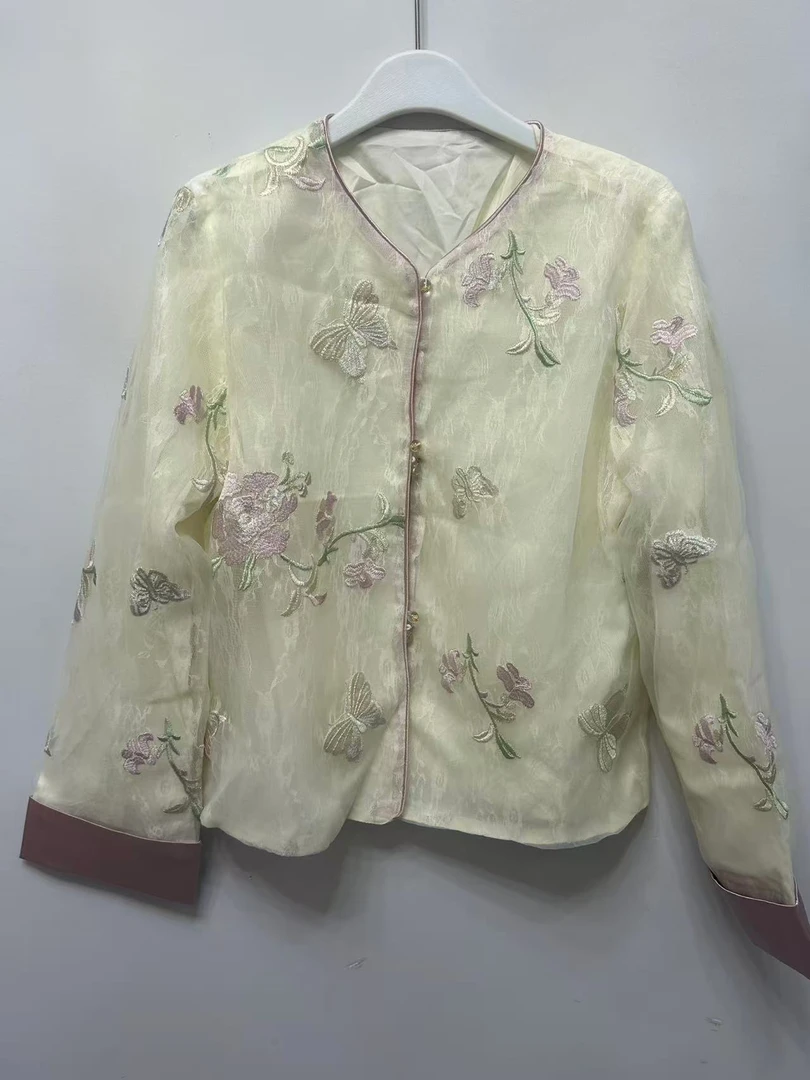 沐之衣【刺绣外套】女外套新中式开衫长袖女装