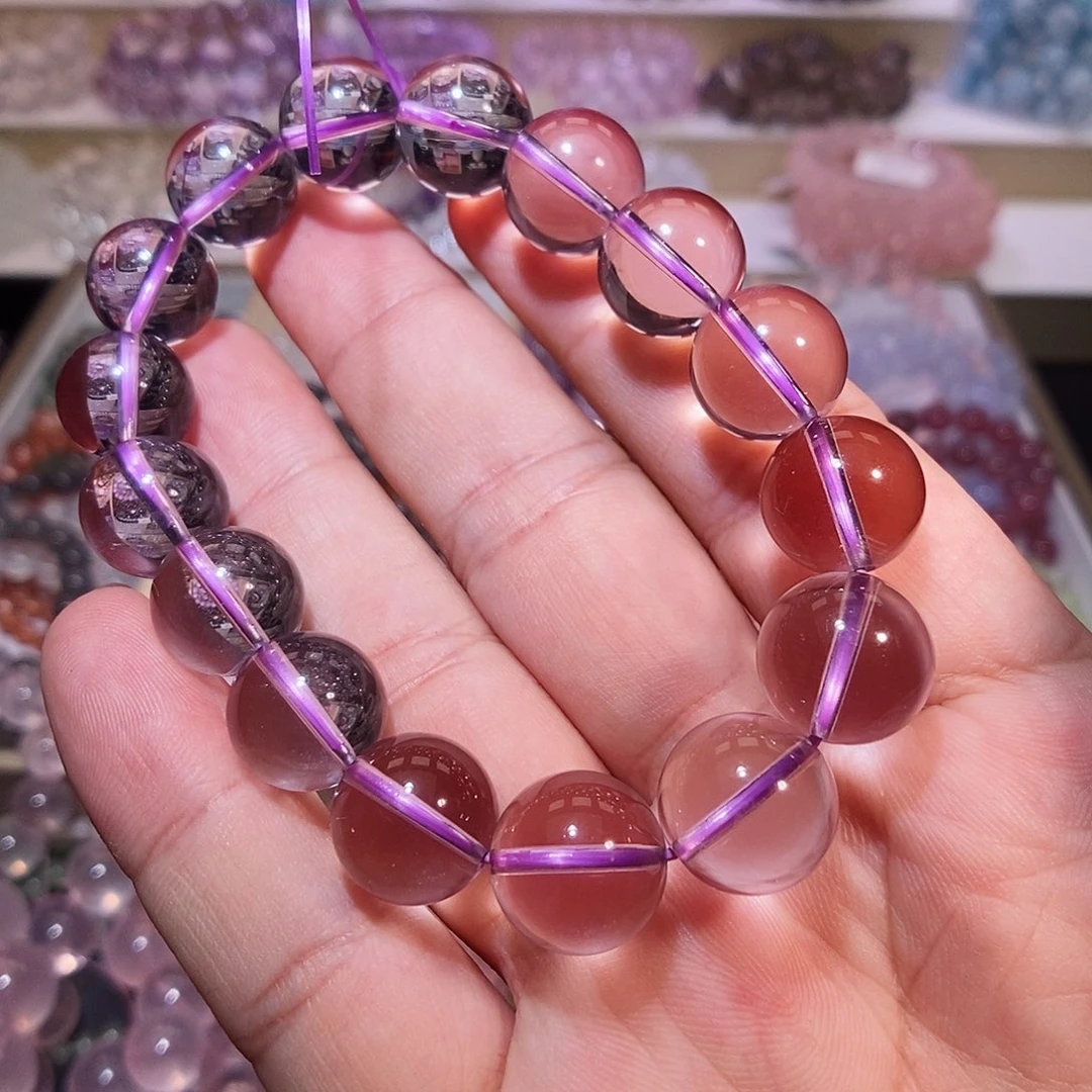 手链水晶未镶嵌玻紫13mm