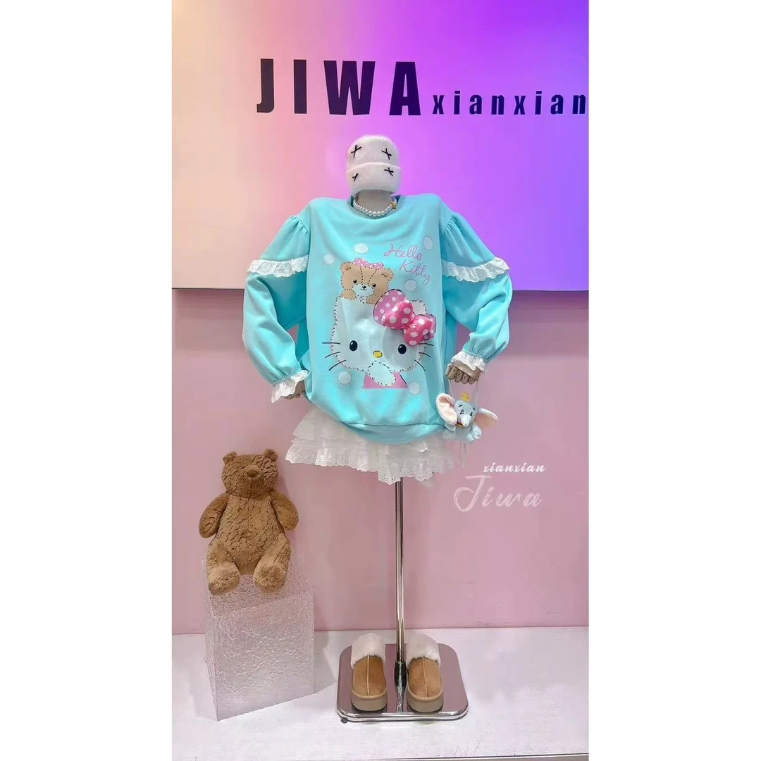 B11-1两色“小熊与猫”长袖卫衣