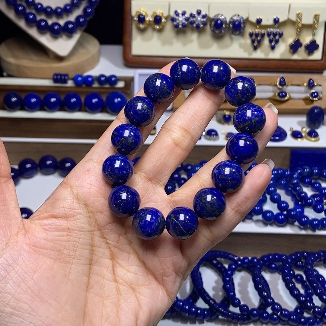 云***心青金石未镶嵌单圈手串14mm+