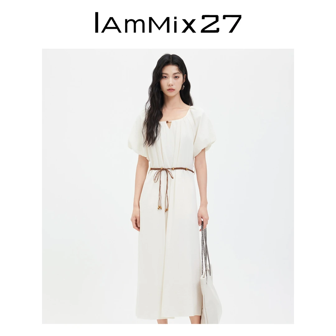 Iammix27夏季纯色连衣裙Z5B9006