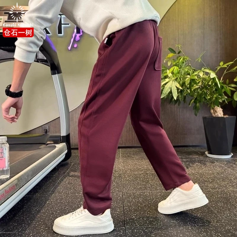 仓石一树潮流安哥拉红卫裤男2025年春秋款痞帅宽松长裤轻奢感男装
