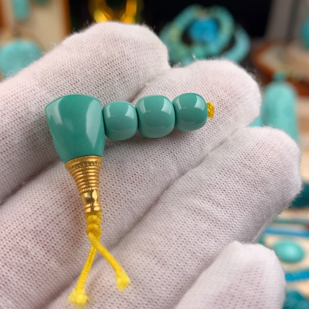 绿松石18K金镶嵌三通套装卡9