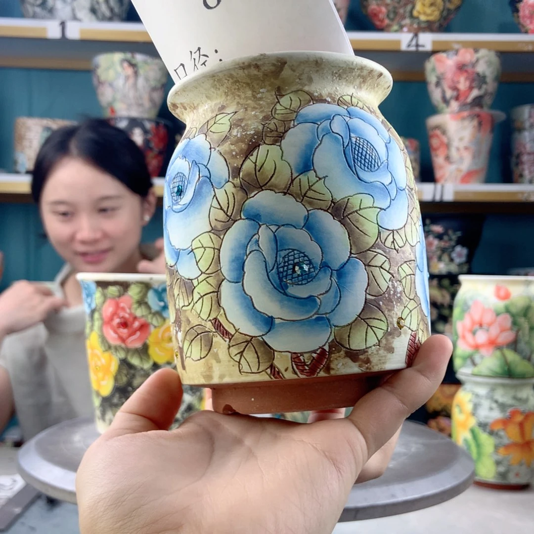 宝***儿景德镇手工花盆898