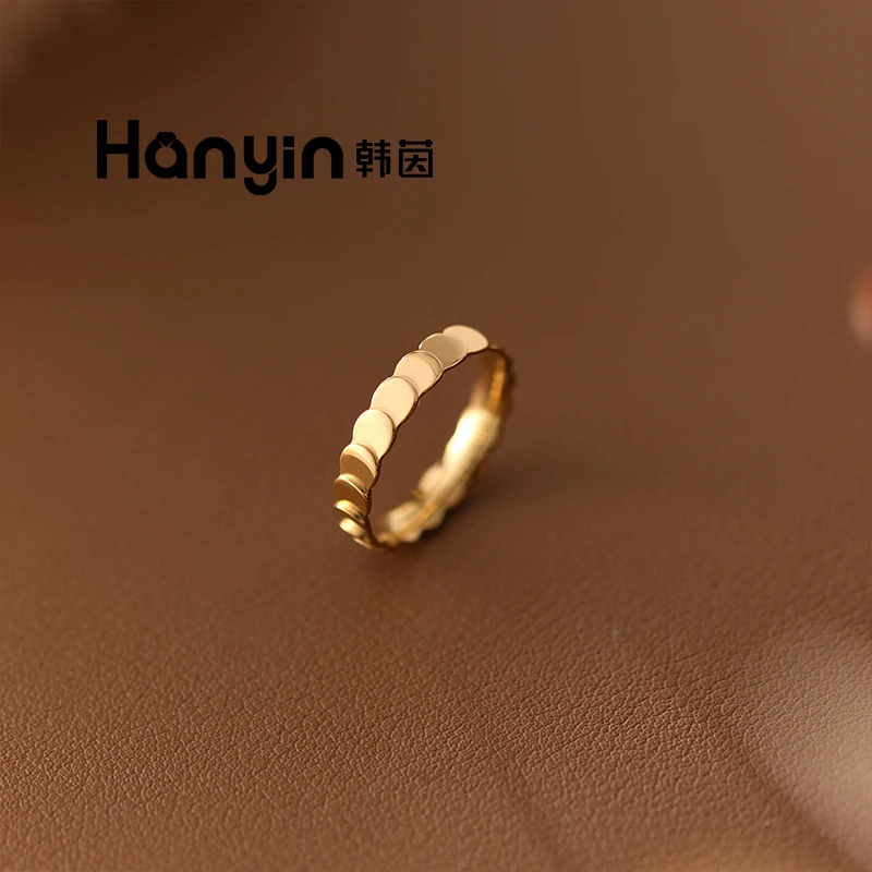 钛钢戒指 素圈鱼鳞轻奢戒指轻奢小众高级感女款ins小饰品