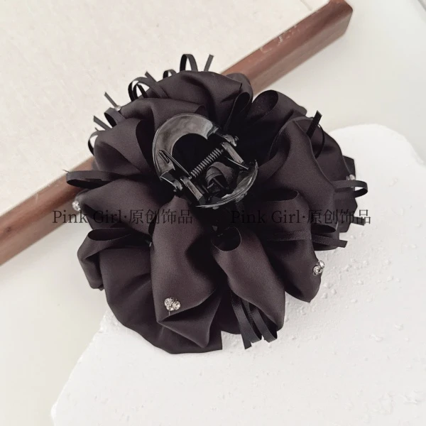 Pink Girl F967新款黑色云朵抓夹13cm气质百搭后脑勺鲨鱼夹盘发夹