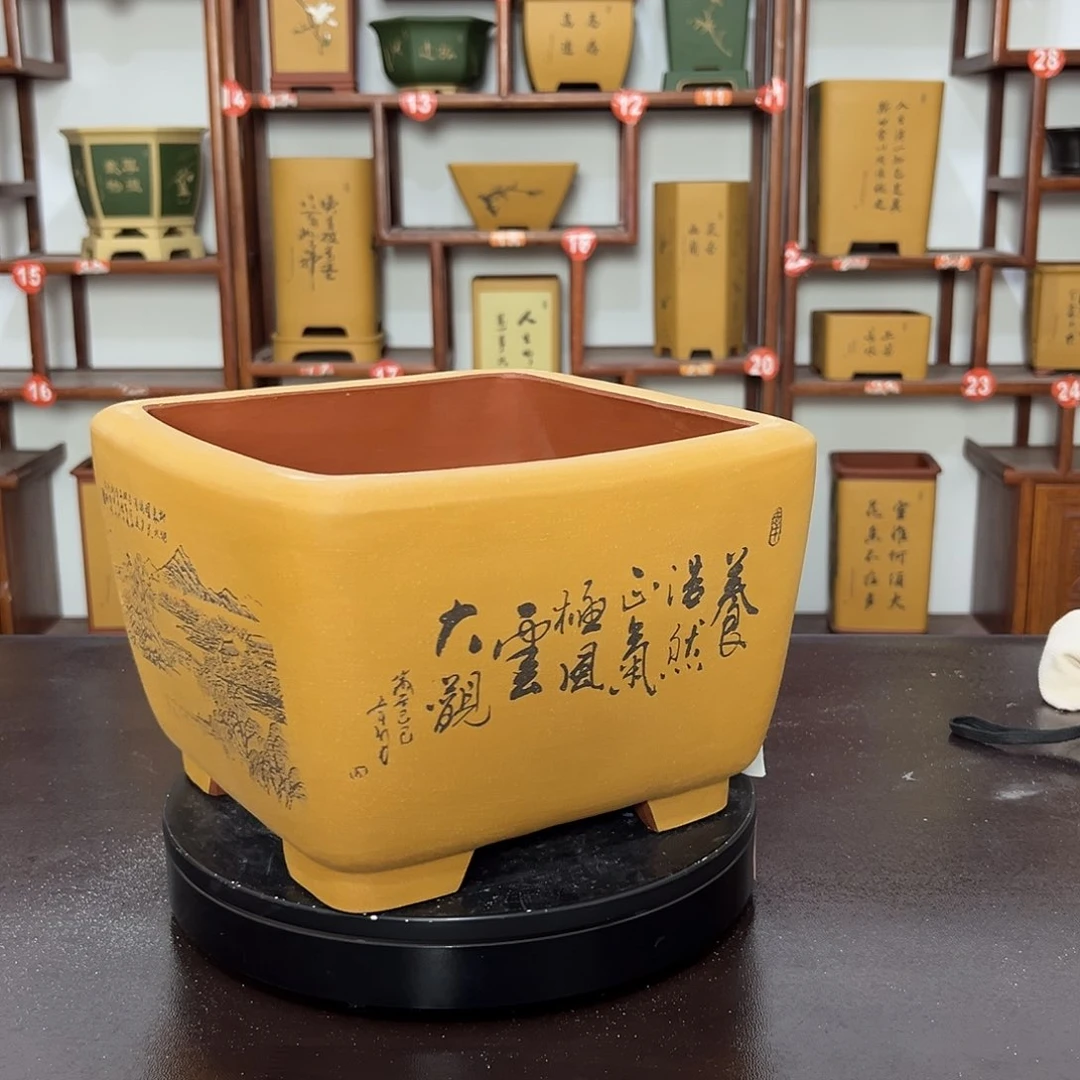 紫砂花盆风**电紫砂花盆