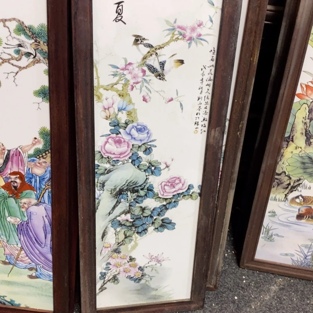 瓷片53*21*1景德镇瓷板画柴窑烧制