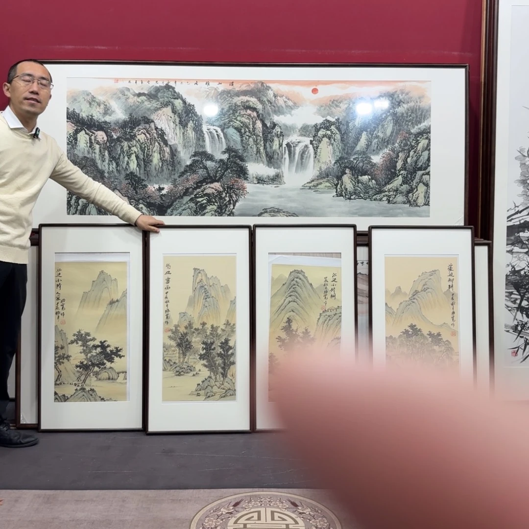 国画手绘作品45/90四幅