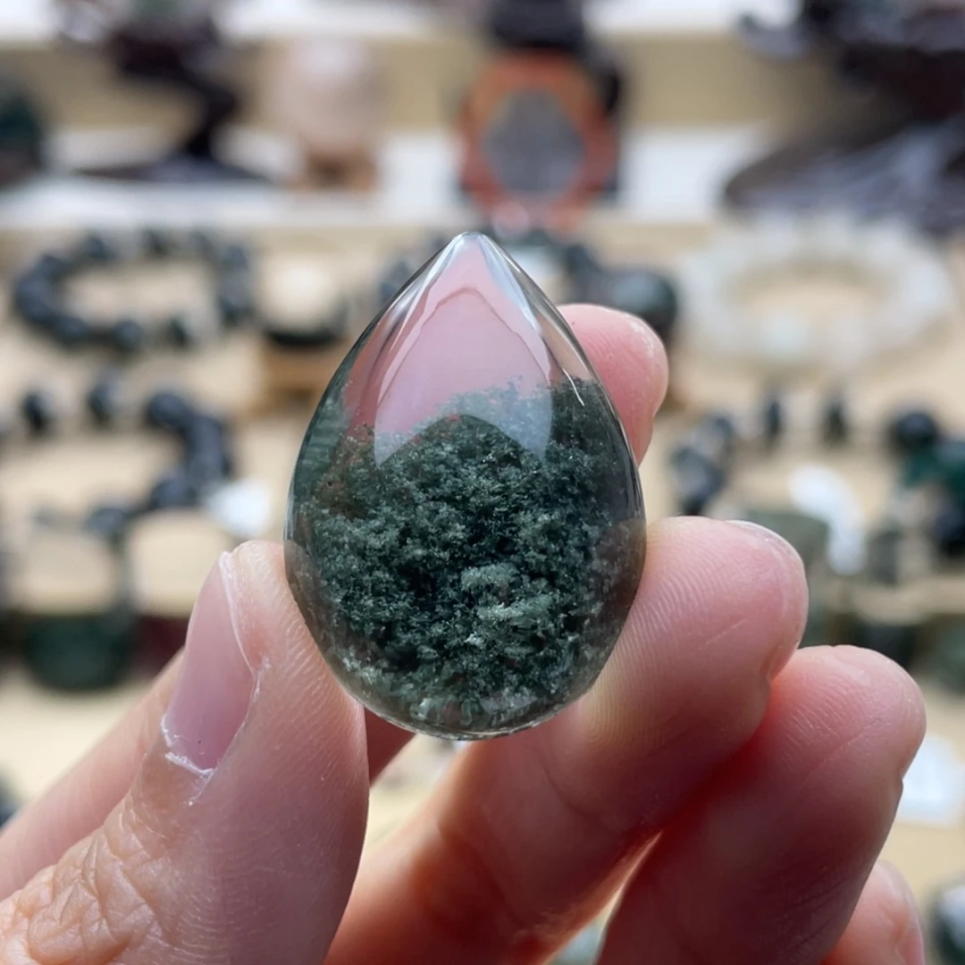 水晶未镶嵌颈饰绿幽灵吊坠