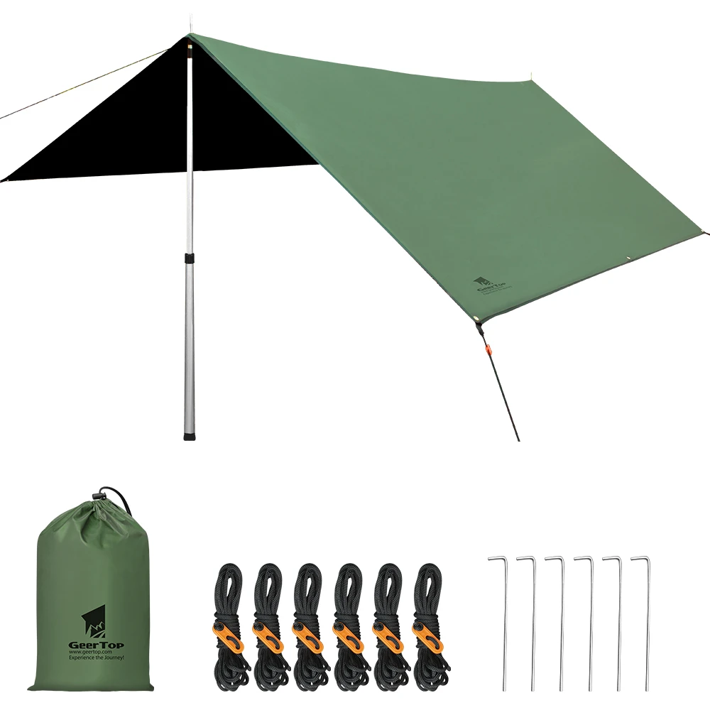 吉拓防晒防雨黑胶遮阳篷大空间四角户外天幕便携式多功能搭建