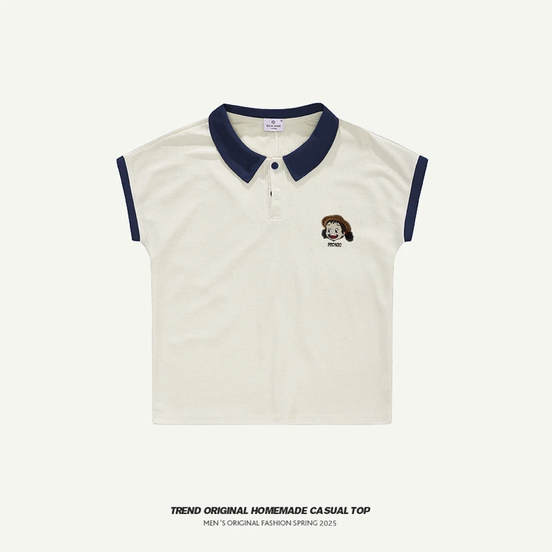 【现货发】小女孩刺绣POLO衫polo减龄可盐可甜慵懒风短袖t恤女短袖