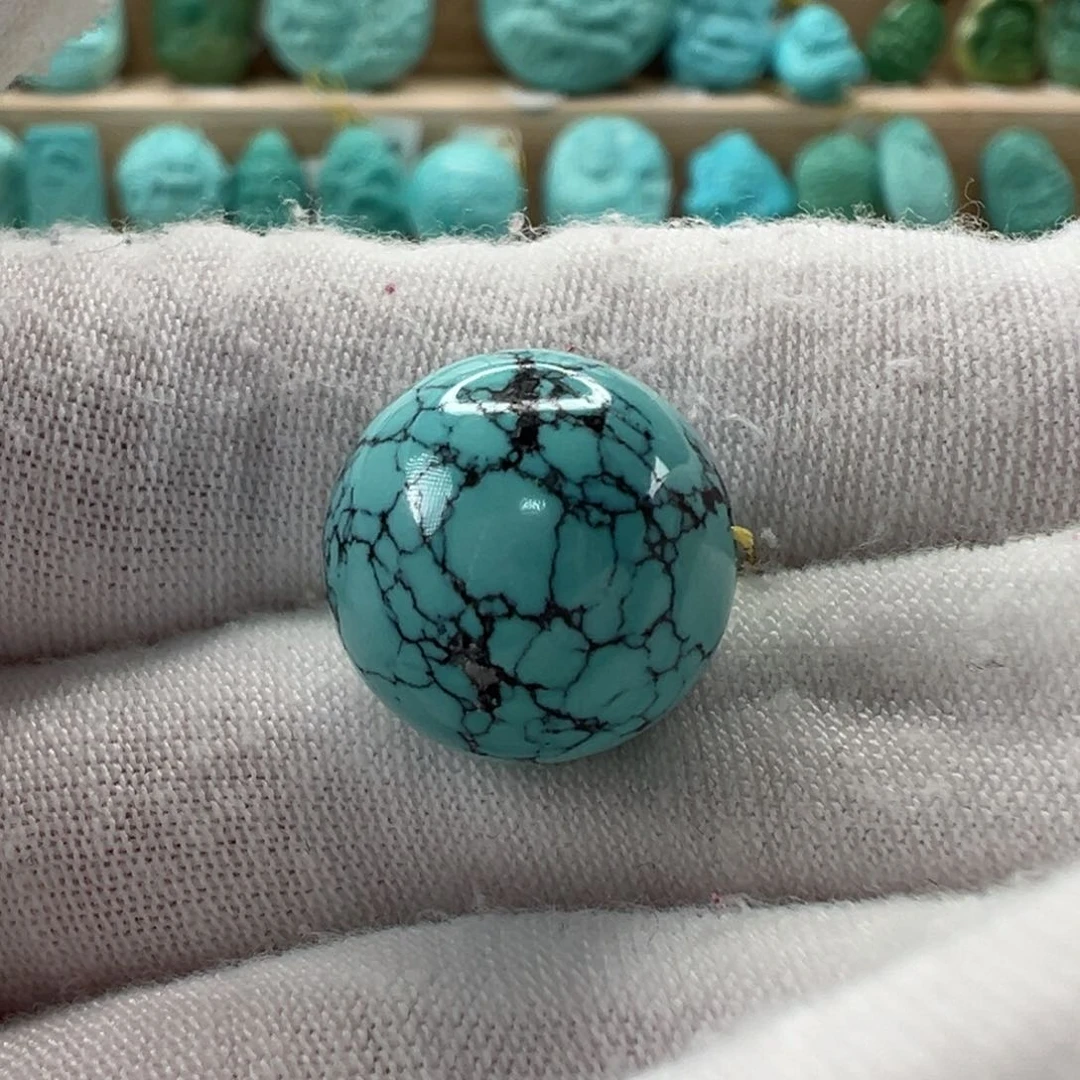 未镶嵌绿松石圆珠14.2mm