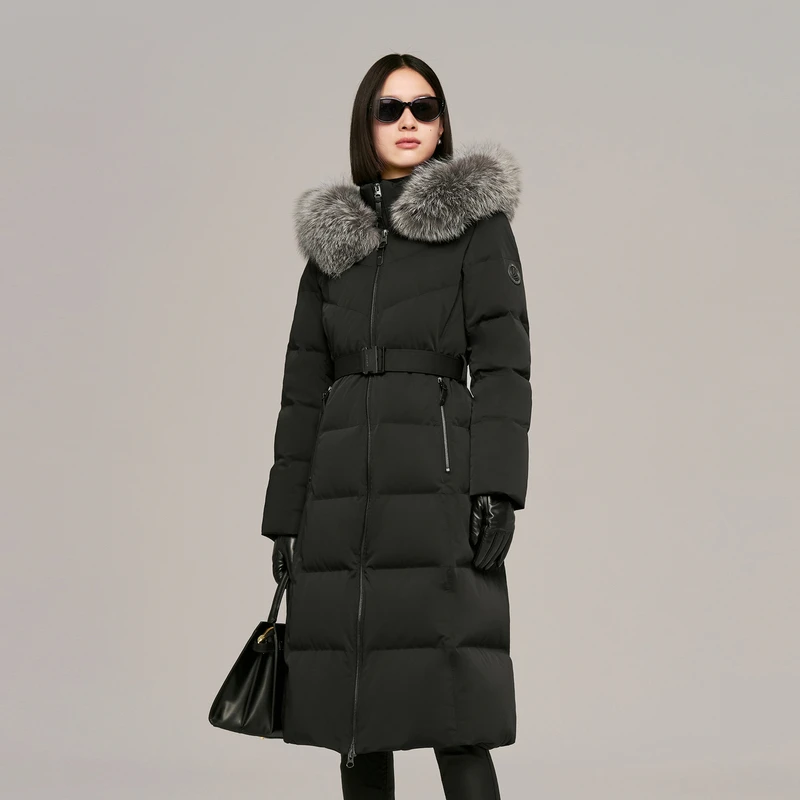 波司登90鹅绒门店冬季新款女长款高端商务收腰贵气加厚羽绒服外套