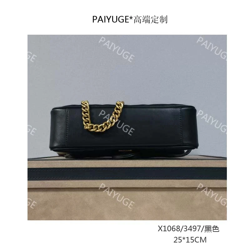X1068/3497/黑色 Paiyuge高端订制女士单肩包斜挎包手提包1521