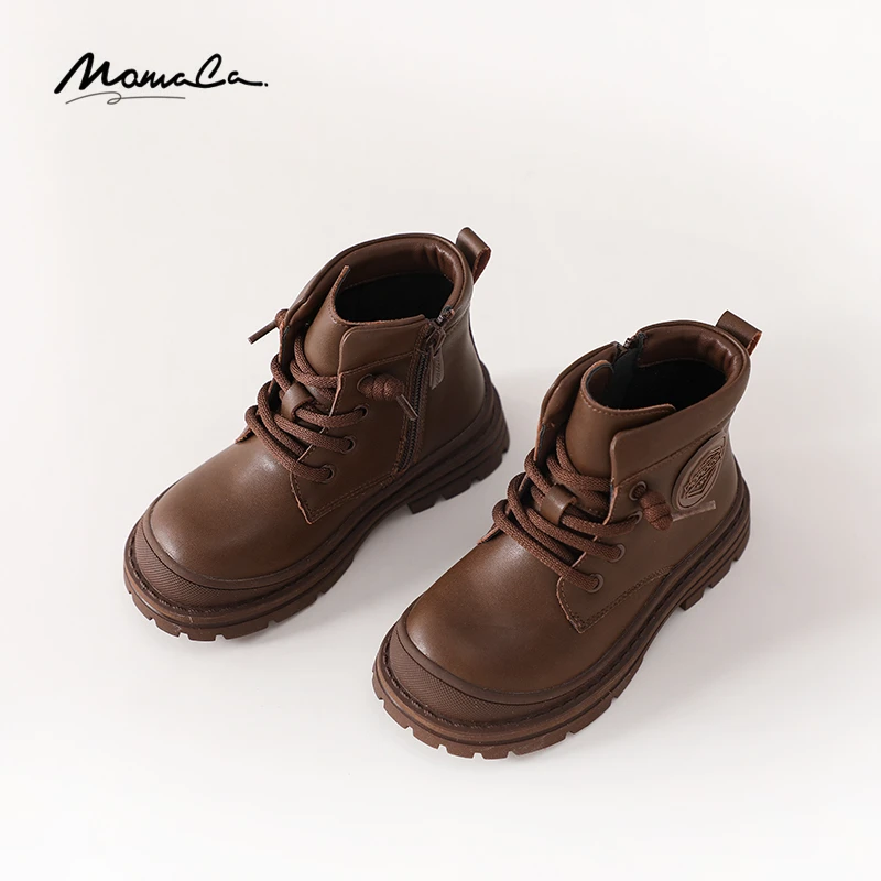 MOMOCO冬季新款女童儿童贴标时尚复古短靴75831101001