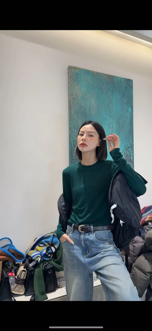 ZLAbout-us【秋冬上新】时尚百搭双线条薄款长袖T恤83421