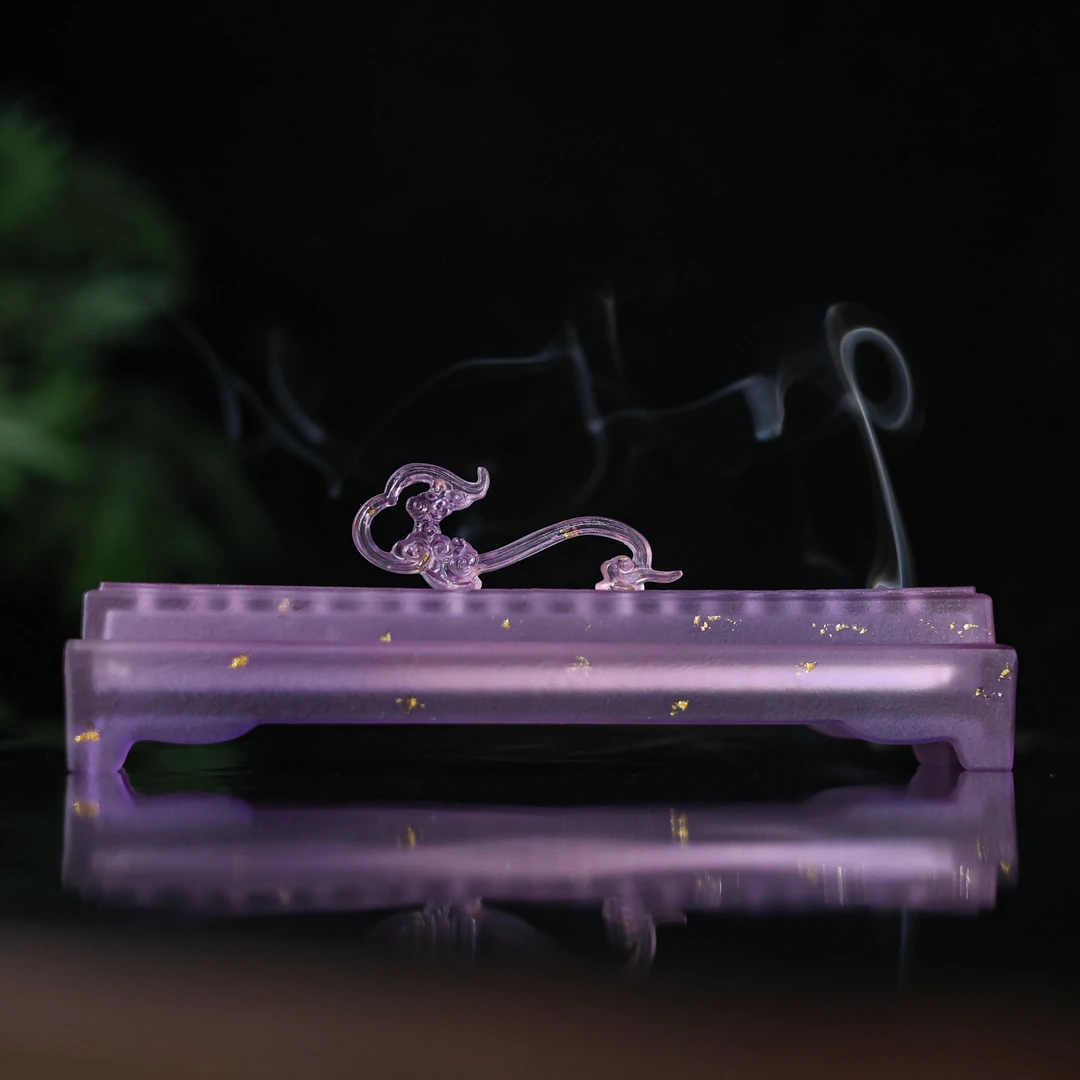 【福器】凝夜紫-心缘堂-金如意纹卧香炉（琉璃S0667）