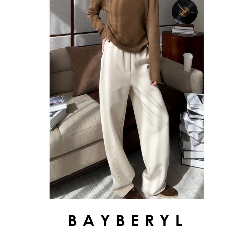 BAYBERYL老贝牛乳茶*加绒牦牛松紧保暖百搭休闲裤XXK5J1645-11/29