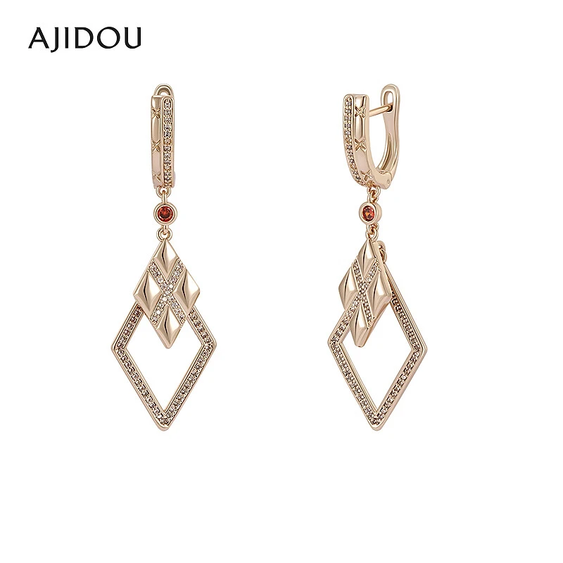合金合成锆石耳饰 AJIDOU阿吉豆灵蛇传说系列菱格纹时尚耳圈女款