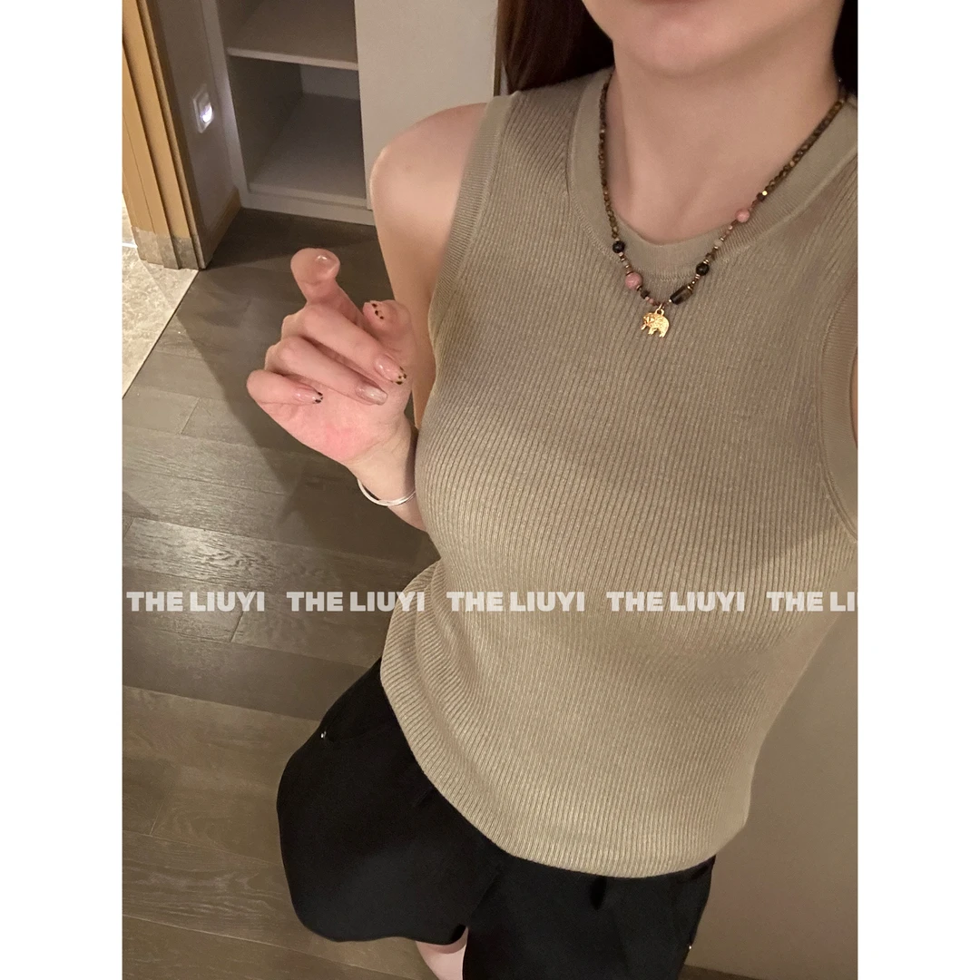 【LIUYI】气质羊毛无袖背心显瘦上衣58023